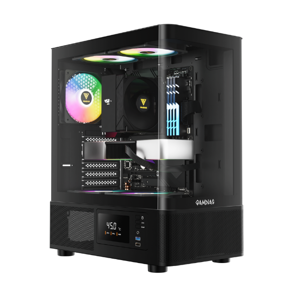  GAMDIAS - ATLAS E2 Mid-Tower Case with 3 ARGB Fans    