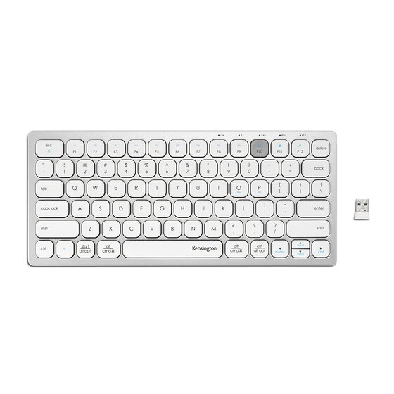   Kensington - Multi-Device Compact Wireless Keyboard (White ) K75504US    