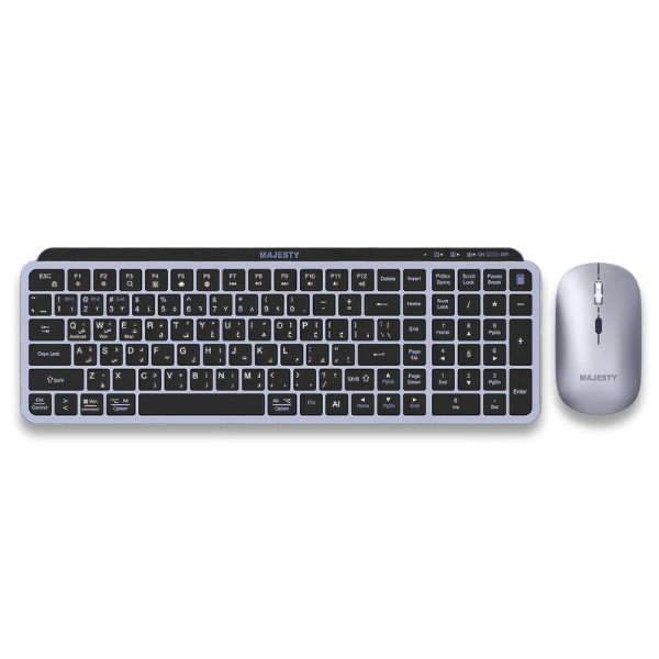  Majesty - Premium Wireless Keyboard and Mouse Combo with Dual Connection, AI Button & Type-C Charging    