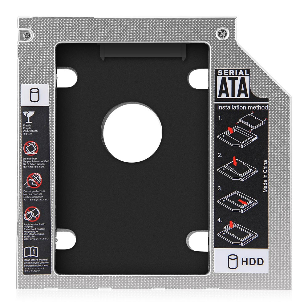   A Caddy adapter 12.7 mm that fits the entrance of the CD and DVD player in all types of laptops    
