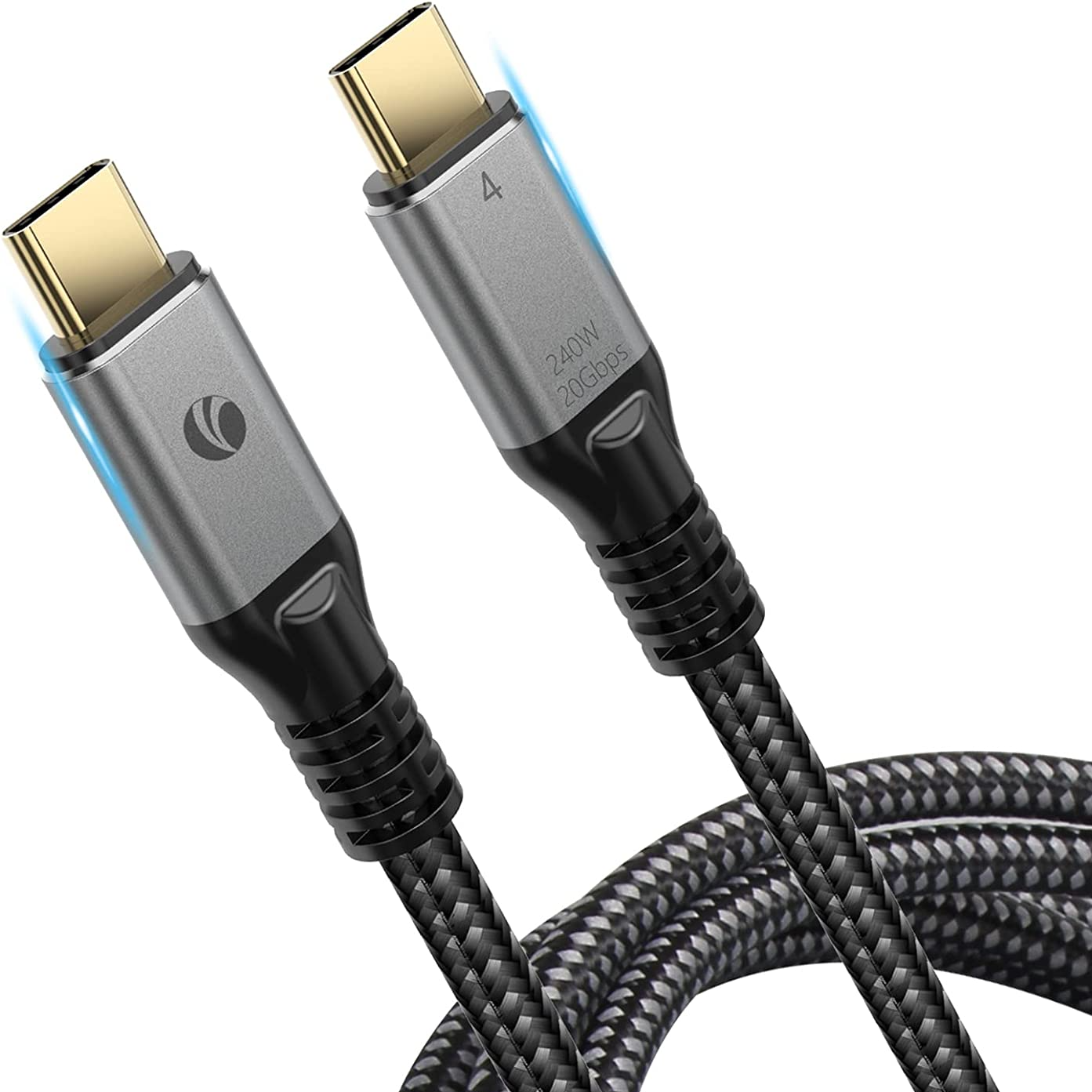   كابل يو اس بي 4 من فيكوم لكابل Thunderbolt 3 بقوة 240 واط، 20 جيجا بايت في الثانية    