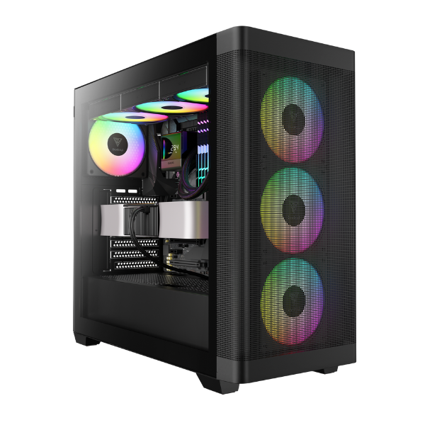   GAMDIAS - ATHENA Case with 4 ARGB PWM Fans, Mesh Front, and Panoramic Glass    
