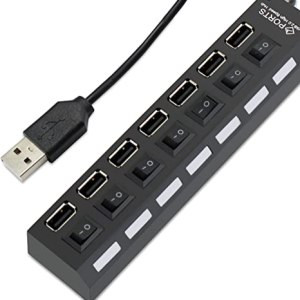   Aussel USB Hub Expansion High Speed USB 2.0 Multi USB Hub For PS3, Xbox, PC, MAC, Laptop, NoteBook, Mac, NetBook, Tablet, Tab, Supports Windows Vista/7/Mac (7 port usb hub with 7 switch)    