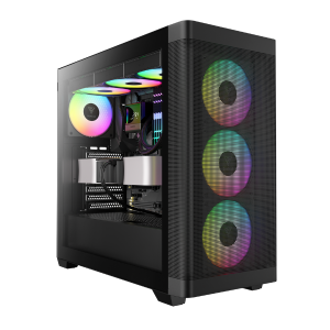  GAMDIAS - ATHENA Case with 4 ARGB PWM Fans, Mesh Front, and Panoramic Glass    